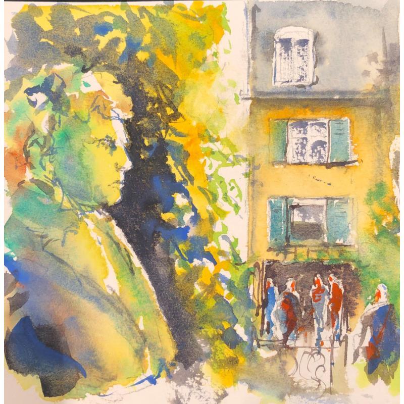 Painting Beethoven beobachtet by Jones Henry | Painting Figurative Landscapes Urban Watercolor
