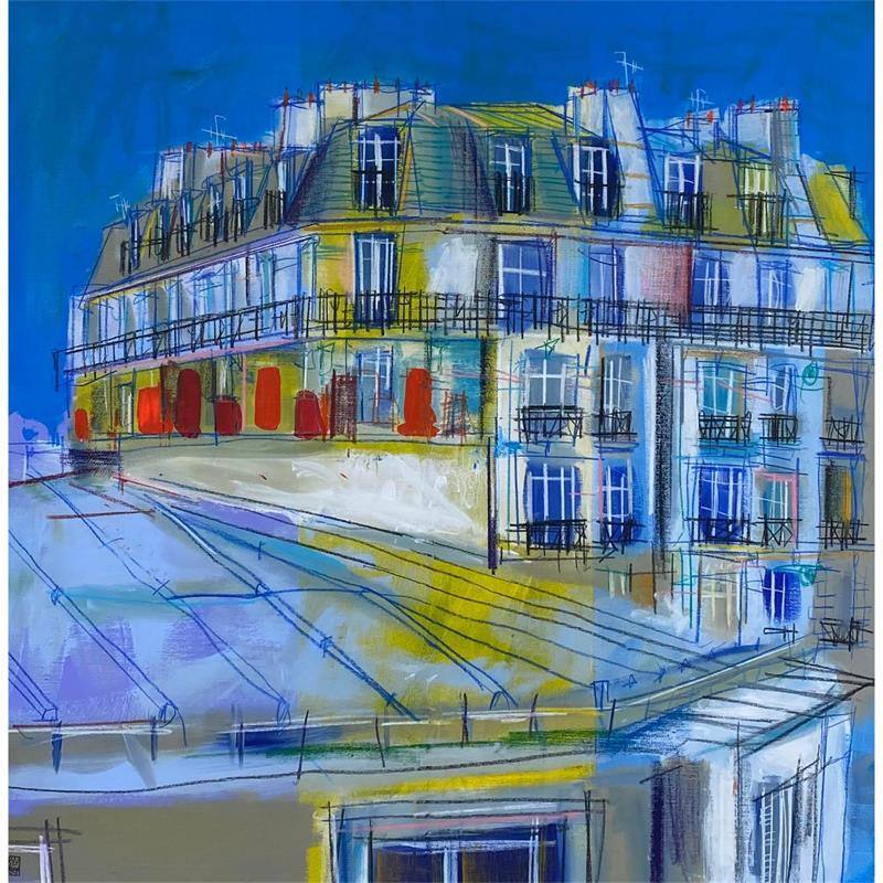 Painting Le jour c'est la nuit by Anicet Olivier | Painting Figurative Acrylic Urban