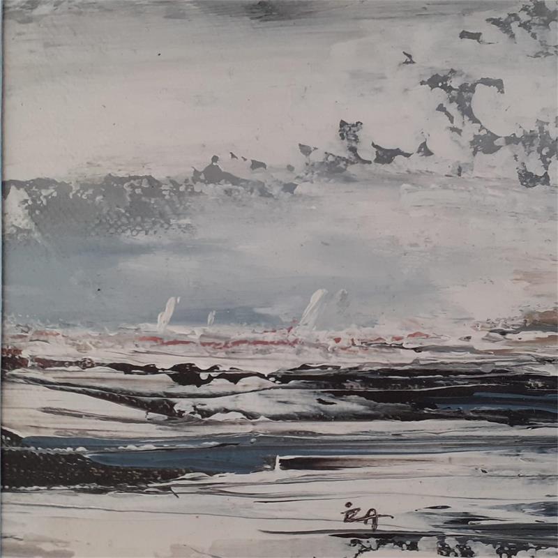 Painting Régates by Iza | Painting Abstract Acrylic Black & White, Landscapes, Marine