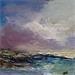 Painting Purple rain by Iza | Painting Abstract Landscapes Marine Acrylic
