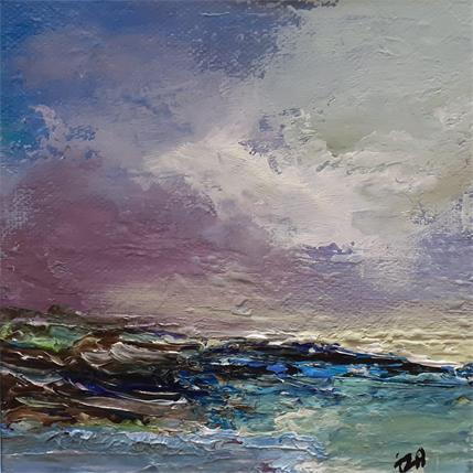 Peinture Purple rain par Iza | Tableau Abstrait Acrylique Marine, Paysages