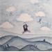 Peinture Camille dans les nuages par Fleur Marjoline  | Tableau Art naïf Scènes de vie