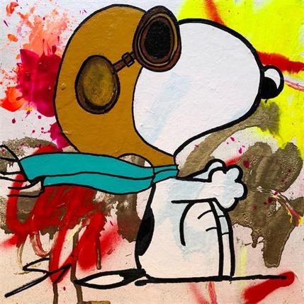 Painting SNOOPY IS READY TO FLY by Mestres Sergi | Painting Pop art Mixed Pop icons
