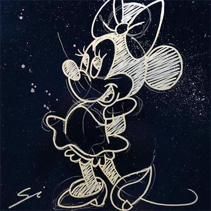 Painting FIRST MINNIE IN BLACK AND GOLD by Mestres Sergi | Painting Pop art Mixed Pop icons
