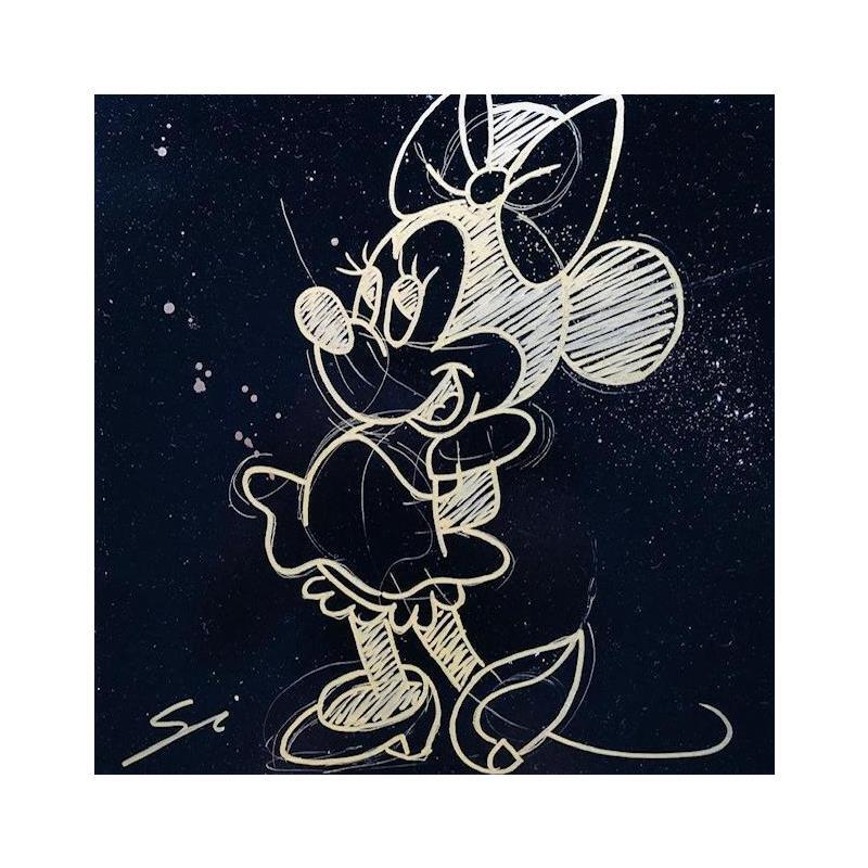 Painting FIRST MINNIE IN BLACK AND GOLD by Mestres Sergi | Painting Pop-art Cardboard, Graffiti Pop icons