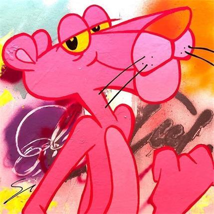 Painting FASHION PINK PANTHER by Mestres Sergi | Painting Pop art Mixed Pop icons