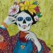Painting FLORES FRIDA by Geiry | Painting Figurative Portrait Mixed