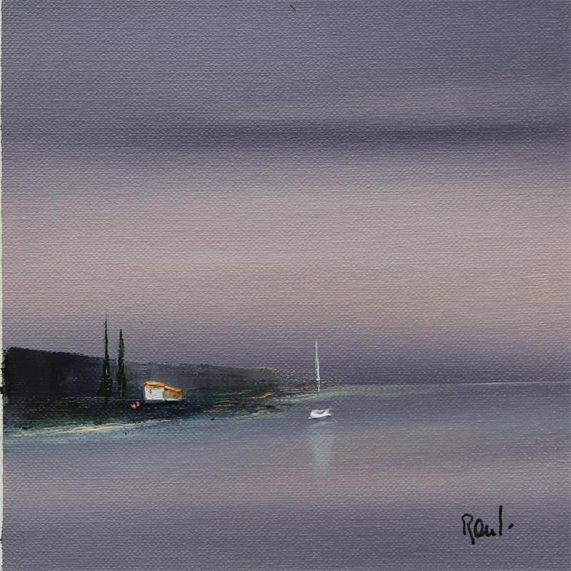 Painting Plénitude 40 by Roussel Marie-Ange et Fanny | Painting Figurative Oil Marine