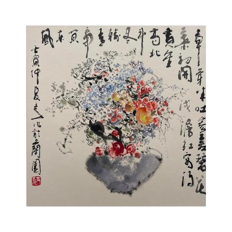 Gemälde In full bloom von Sanqian | Gemälde Figurativ Stillleben