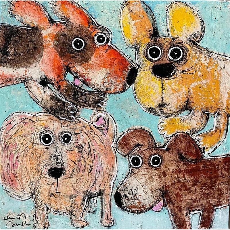 Painting Hello!!! by Maury Hervé | Painting Naive art Animals