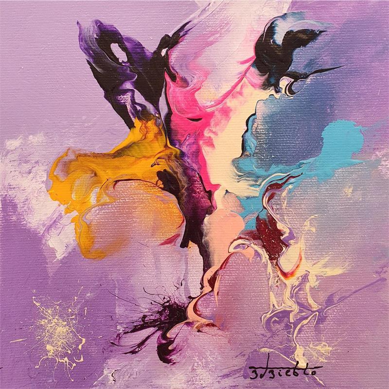 Painting 27.93.30 violet by Zdzieblo Thierry | Painting Abstract Acrylic Landscapes, Pop icons