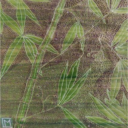 Peinture Bambou par Caviale Marie | Tableau Abstrait Mixte minimaliste