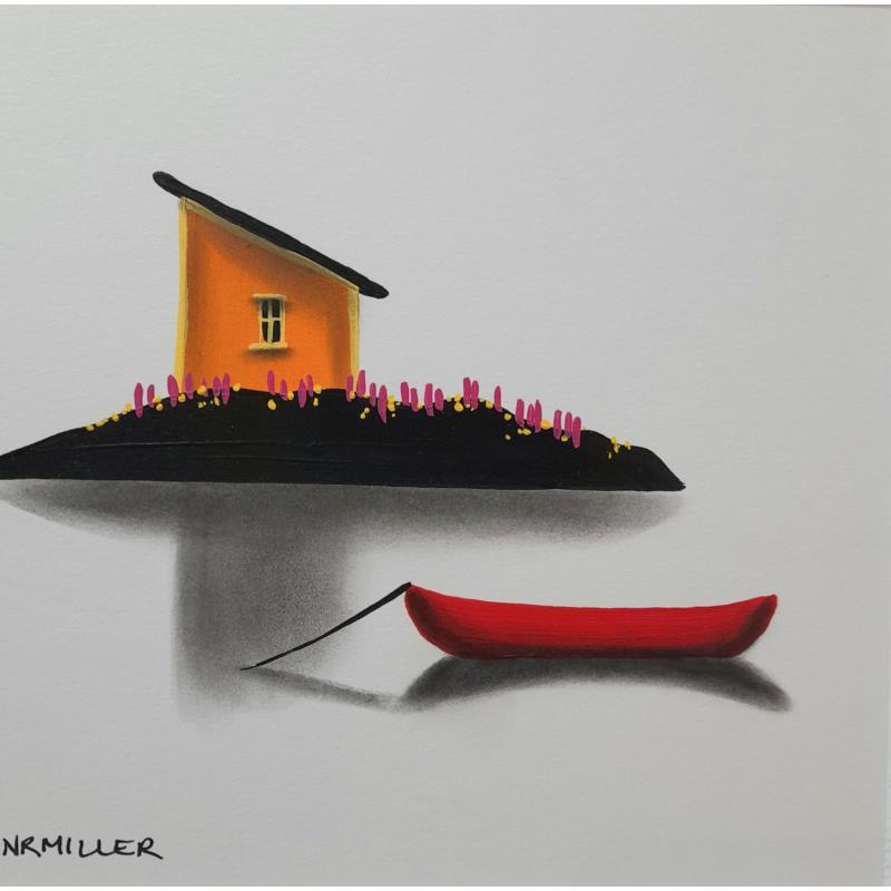 Peinture One Love par Miller Natasha | Tableau Figuratif Paysages Minimaliste Acrylique