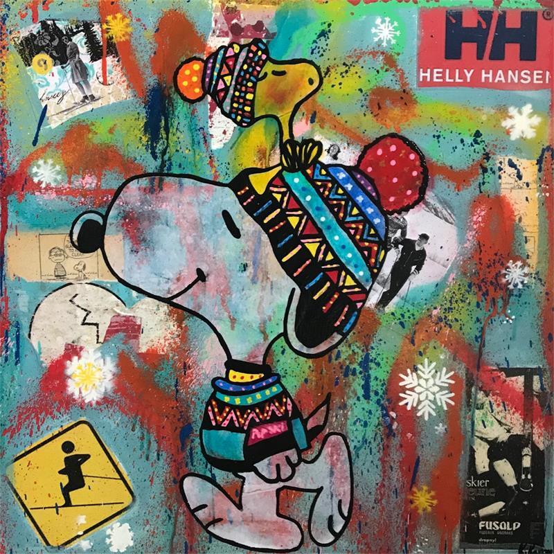 Painting Snoopy ski by Kikayou | Painting Pop art Graffiti Pop icons