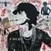 Gemälde Coco Chanel  von Kikayou | Gemälde Pop-Art Pop-Ikonen Graffiti