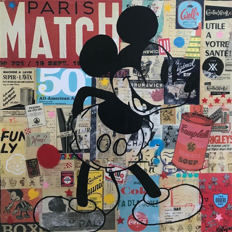 Gemälde Mickey vintage von Kikayou | Gemälde Pop-Art Graffiti Pop-Ikonen