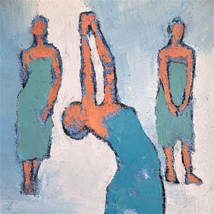 Painting Cambrée bleue by Malfreyt Corinne | Painting Figurative Mixed Life style, Nude, Pop icons