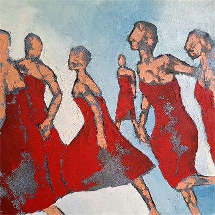 Painting La course rouge by Malfreyt Corinne | Painting Figurative Mixed Life style, Nude