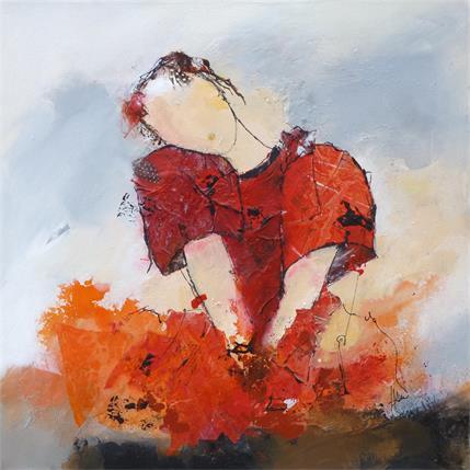 Painting Coquelicot by Han | Painting Abstract Mixed Portrait