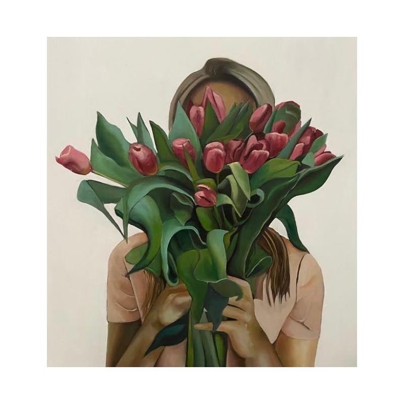 Painting Garden Tulipani by Gallo Manuela | Painting Figurative Acrylic