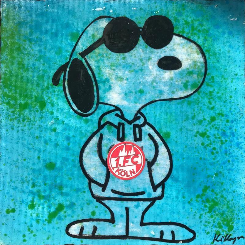 Painting Snoopy fc 2 blue by Kikayou | Painting Pop art Mixed Pop icons