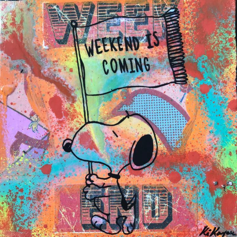 Painting Snoopy week end by Kikayou | Painting Pop art Mixed Pop icons