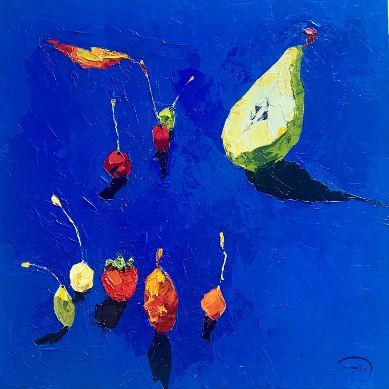Painting La poire by Tomàs | Painting Figurative Still-life Oil