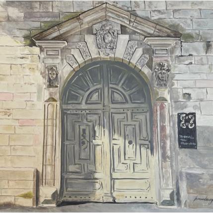 Painting Porte place des ducs by Herambourg Xavier | Painting Figurative Mixed Landscapes, Urban