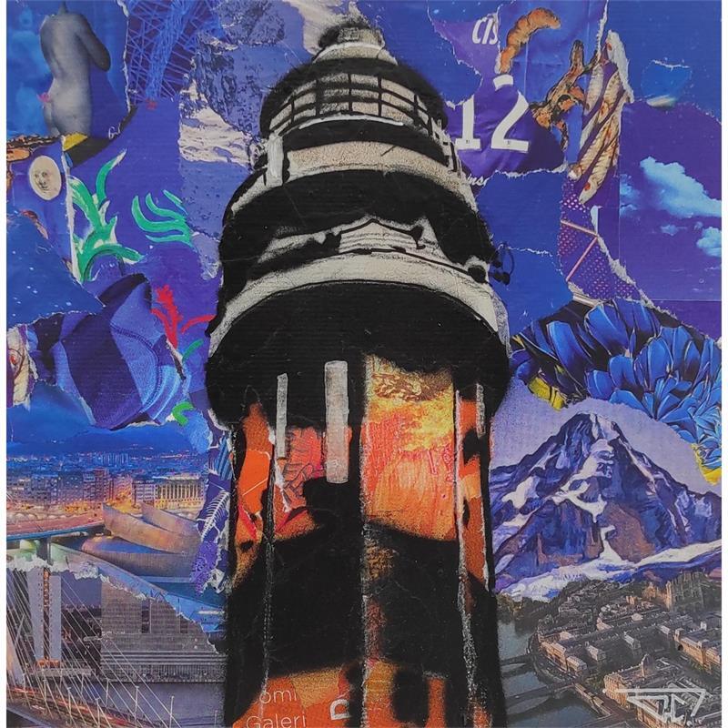 Painting Le phare du Touquet  by G. Carta | Painting Street art Acrylic, Gluing, Graffiti Marine, Pop icons
