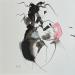 Peinture Ma vie en rose par YO&CO | Tableau Figuratif Nu Minimaliste Encre