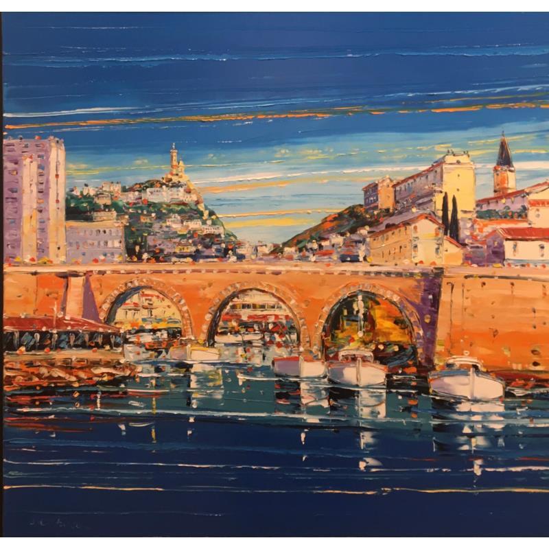 Painting Le pont du Vallon des Auffes by Corbière Liisa | Painting Figurative Landscapes Oil