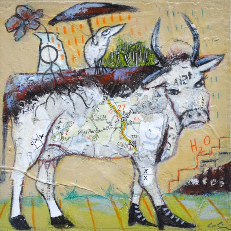 Peinture H2o par Colin Sylvie | Tableau Art Singulier Mixte animaux