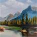 Gemälde Chaine de montagne von Eugène Romain | Gemälde Figurativ Landschaften Öl