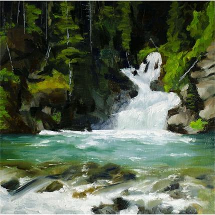 Painting Chute d'eau en forêt  by Eugène Romain | Painting Figurative Oil Landscapes