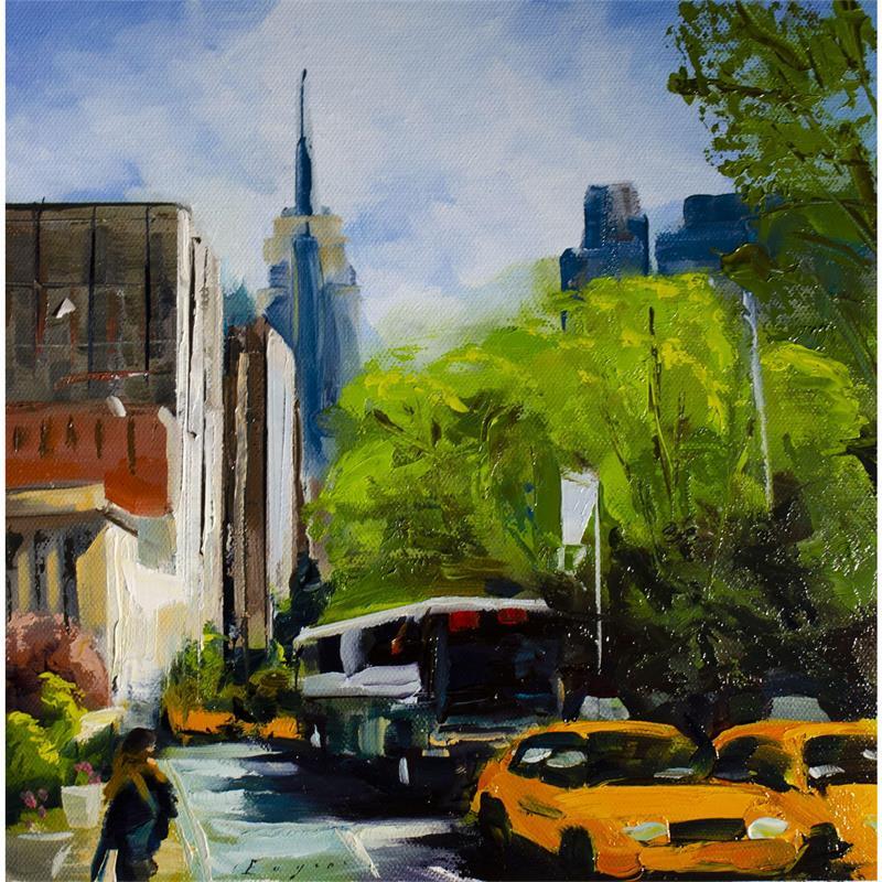 Painting Cityscape by Eugène Romain | Painting Figurative Urban Oil
