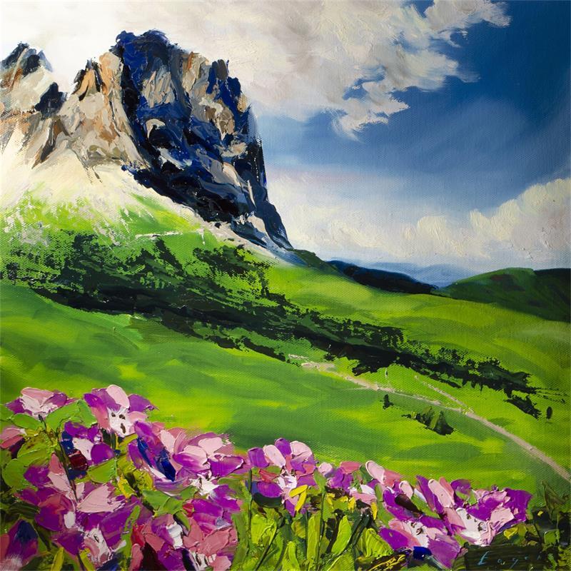 Gemälde Pic montagneux von Eugène Romain | Gemälde Figurativ Landschaften Öl