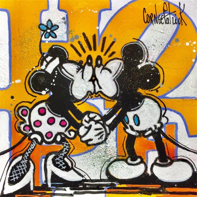 Painting Le grand amour, Minnie et Mickey by Cornée Patrick | Painting Pop art Mixed Pop icons Animals