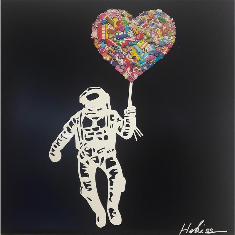Painting Astro Love by Hokiss | Painting Pop art Mixed Pop icons