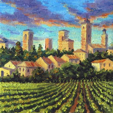 Painting Tuscany Vineyard Painting by Pigni Diana | Painting Figurative Oil Landscapes