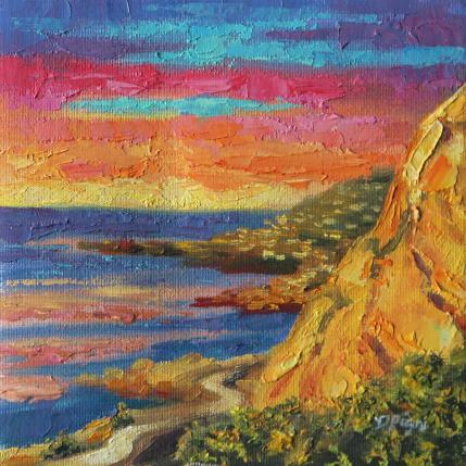 Painting Colorful Sunset at the Sea Painting by Pigni Diana | Painting Figurative Oil Landscapes