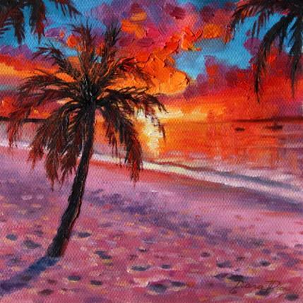 Painting Mauritius Sunset Seascape Painting by Pigni Diana | Painting Figurative Oil Landscapes, Marine, Pop icons