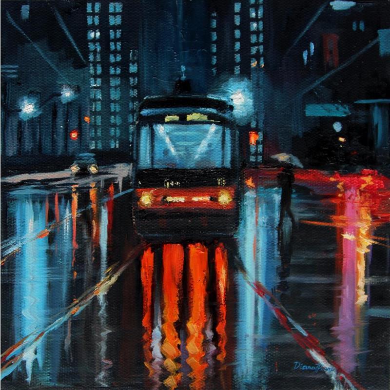 Painting Toronto nightscape by Pigni Diana | Painting Figurative Oil
