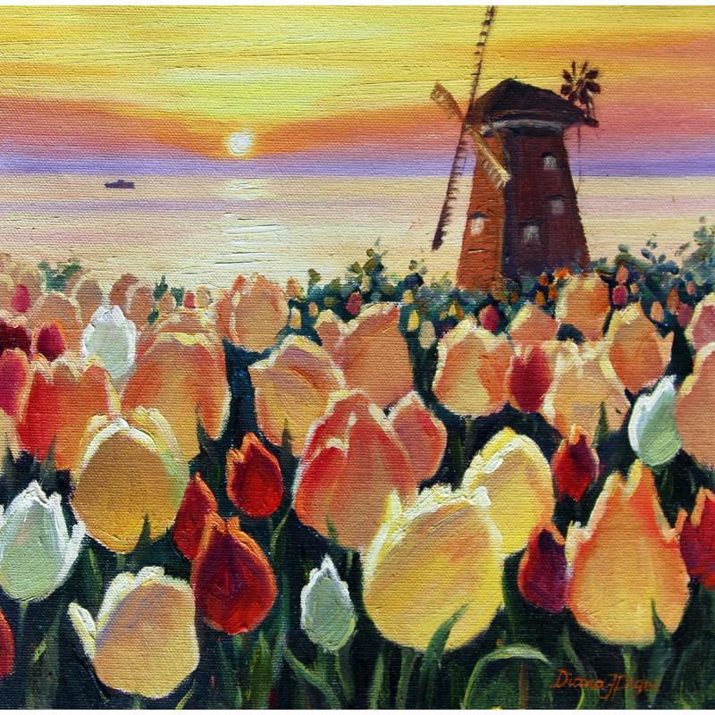Painting Holland landscape by Pigni Diana | Painting Figurative Oil