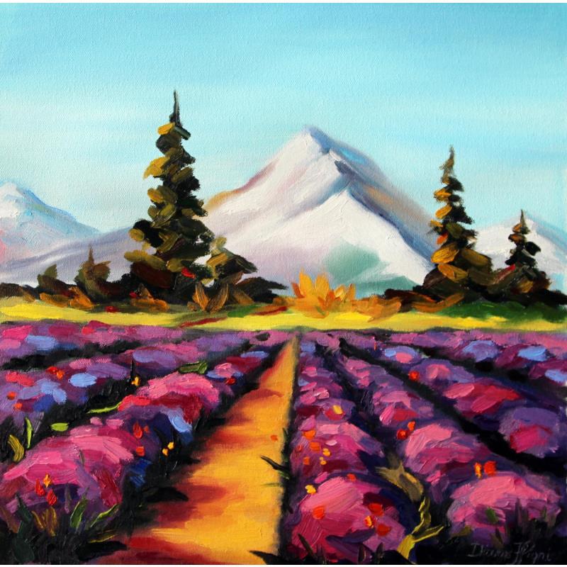 Peinture Oregon lavender Valley  par Pigni Diana | Tableau Figuratif Huile