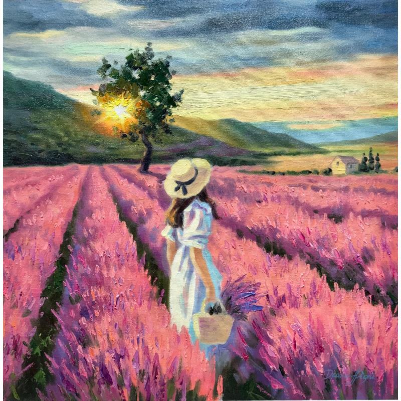 Painting Lavender Beauty in provence by Pigni Diana | Painting Figurative Oil Landscapes