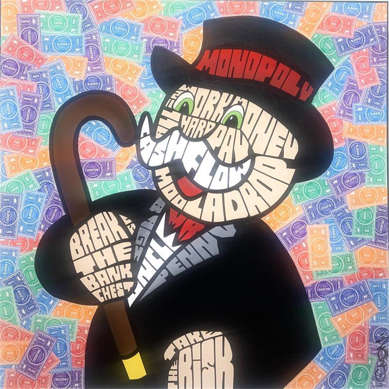 Painting Mr Monopoly by Cmon | Painting Pop art Mixed Portrait