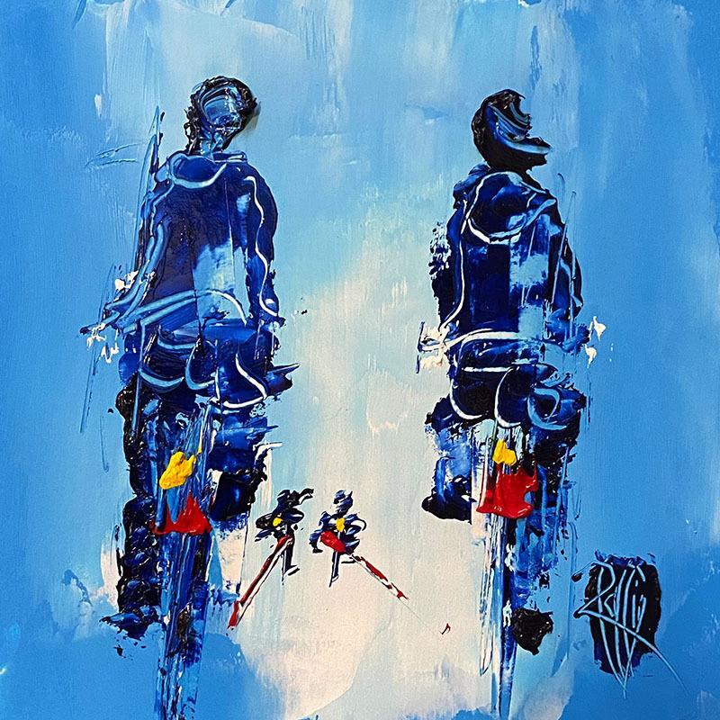Painting Tous les quatre by Raffin Christian | Painting Figurative Life style Oil Acrylic