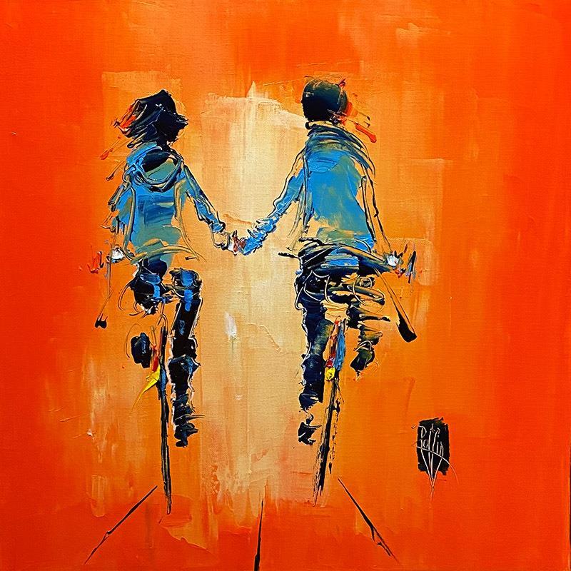 Painting Balade sentimentale by Raffin Christian | Painting Figurative Acrylic, Oil Life style