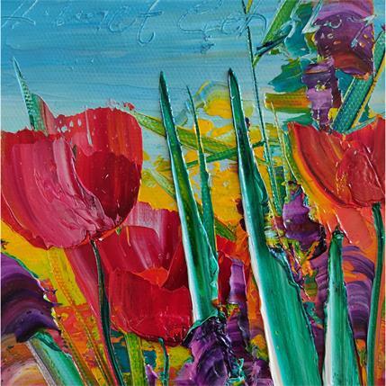 Painting Tulip13-3 by Hikmet Cetinkaya | Painting Figurative Oil still-life