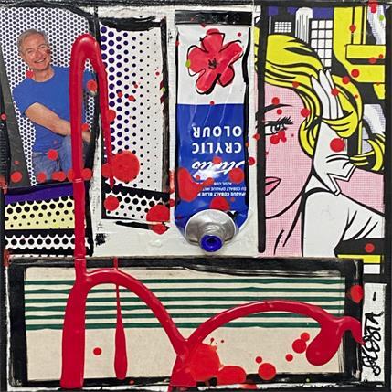 Painting Tribute to Roy Lichtenstein by Costa Sophie | Painting Pop art Mixed Pop icons